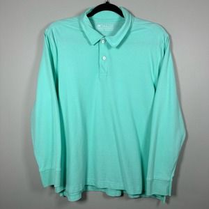 MTailor Seafoam Green Long Sleeve Polo Shirt - Estimating Size Large